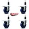 Service Caster 4'' Solid Poly Swivel 1-3/8'' Expanding Stem Caster Set Total Lock Brake, 4PK SCC-EXTTL20S414-SPUS-138-4 - alternate 4